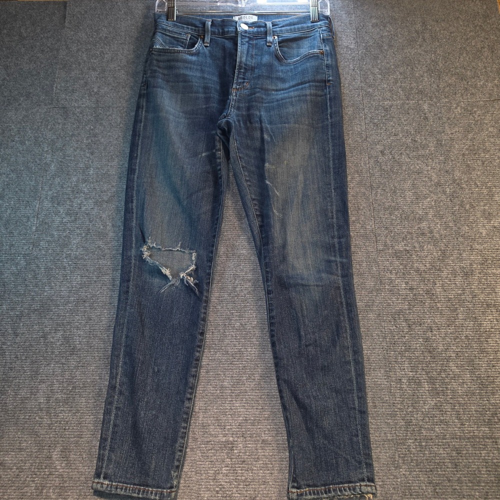 AGOLDE Skinny Jeans Womens 27 Blue Good Distressed High Rise Ripped Denim